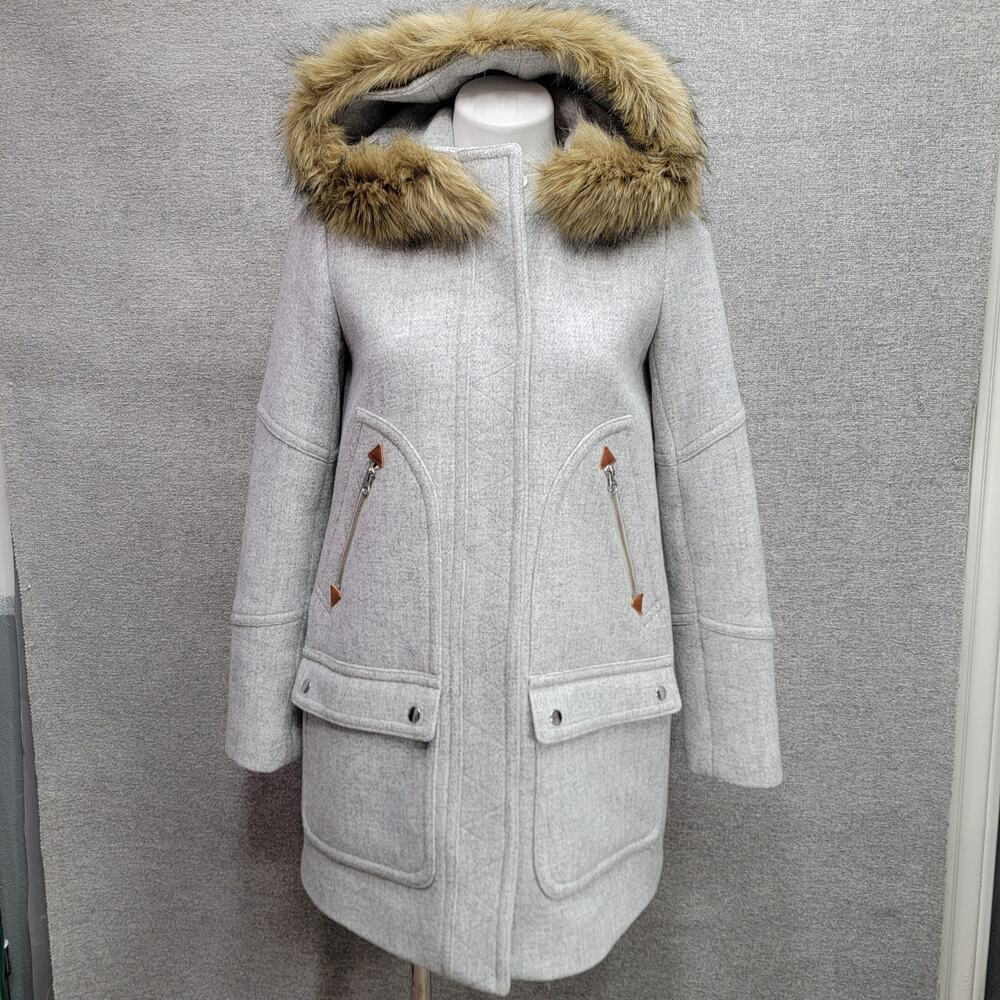 J.CREW CHATEAU NELLO GORI ITALIAN STADIUM CLOTH PARKA COAT, SIZE 4 *